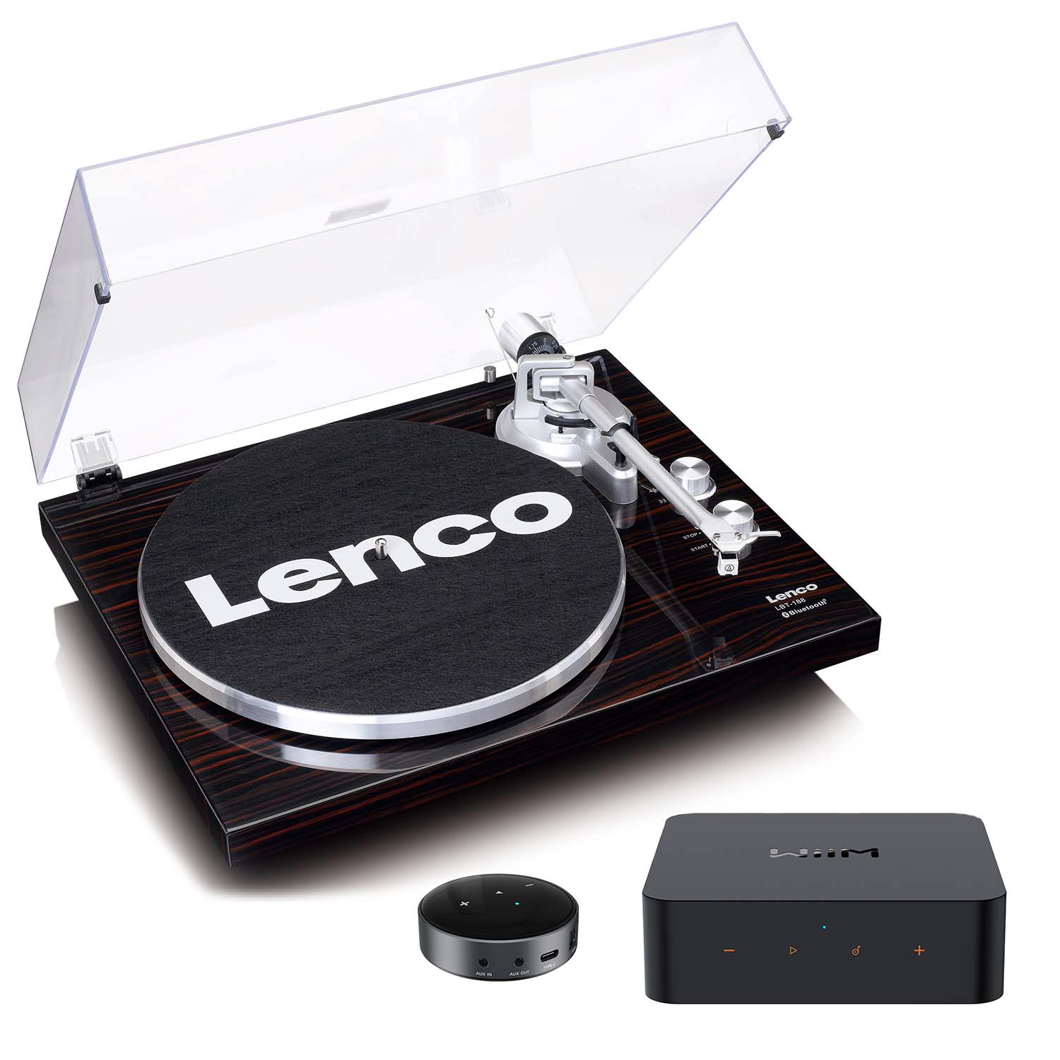 Lenco WIIM-MR-TT-01 Multiroom Wi-Fi Turntable Pro Package - Walnut