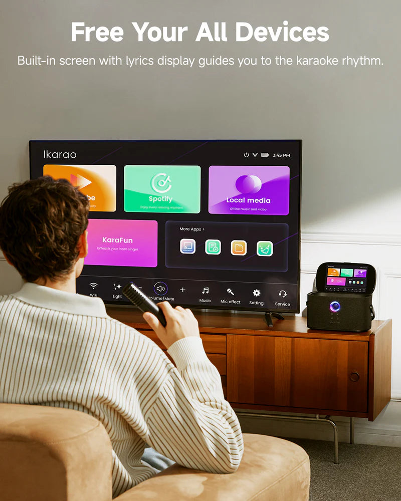 Ikarao SHELL S2 Portable 140W Karaoke Speakers with 8” TouchScreen Display