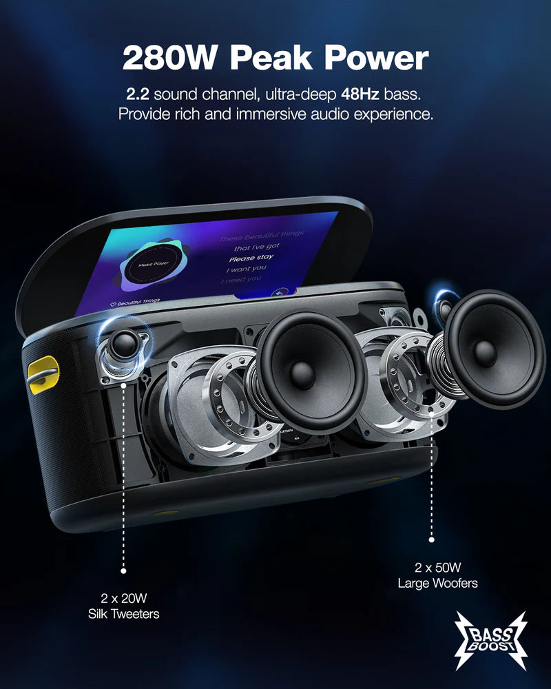 Ikarao SHELL S1 Portable 300W Karaoke Machine 10” Lyrics Display