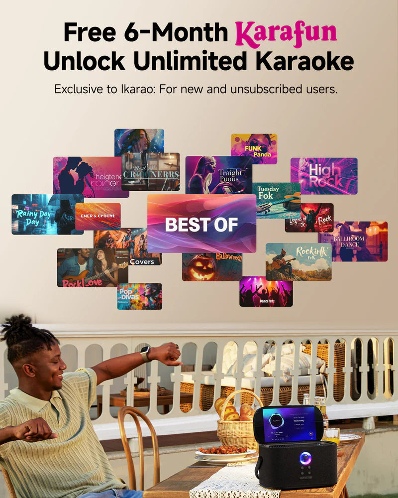 Ikarao SHELL S2 Portable 140W Karaoke Speakers with 8” TouchScreen Display
