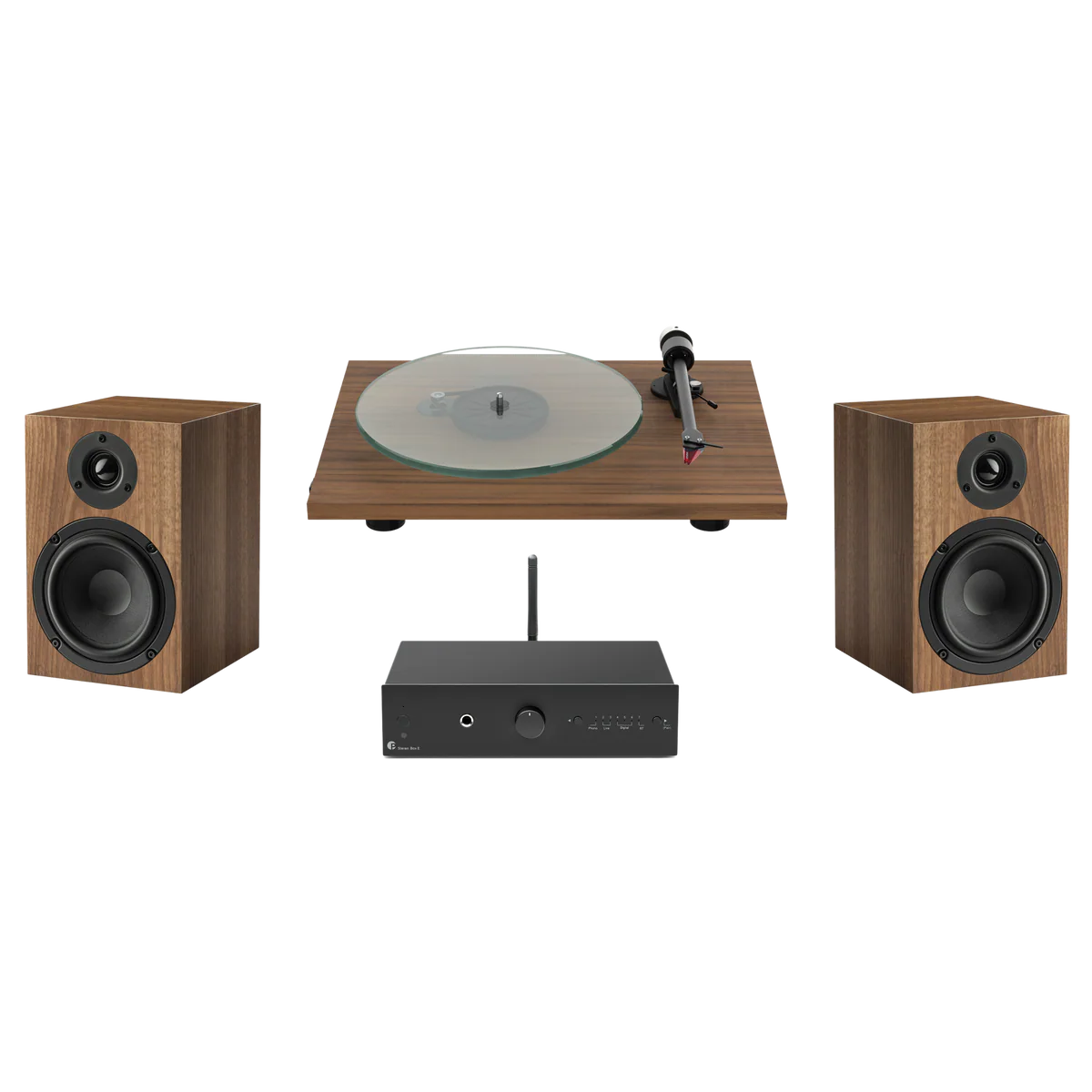 Pro-Ject T2 Super Set Turntable/Speakers/Integrated Amplifiers System - Gloss Black | Satin White | Walnut