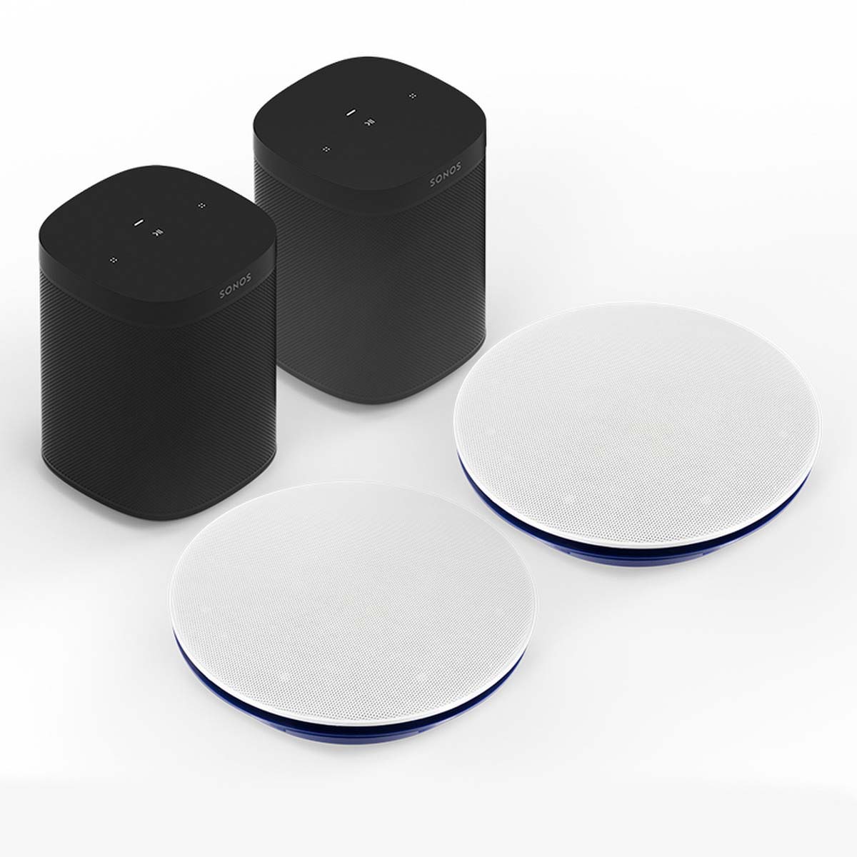 Sonos One SL Speaker with Indigo In-ceiling Mount - white