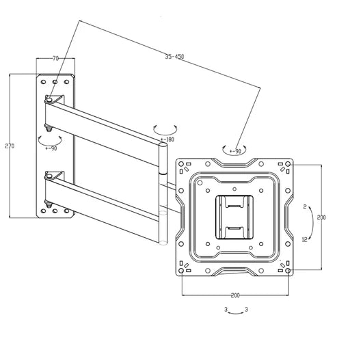 RVM  Dual Arm TV Mount