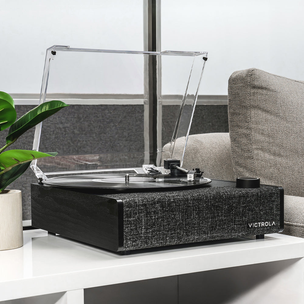 Victrola Eastwood II Turntable - Black + Turntable Stand Bundle - Black