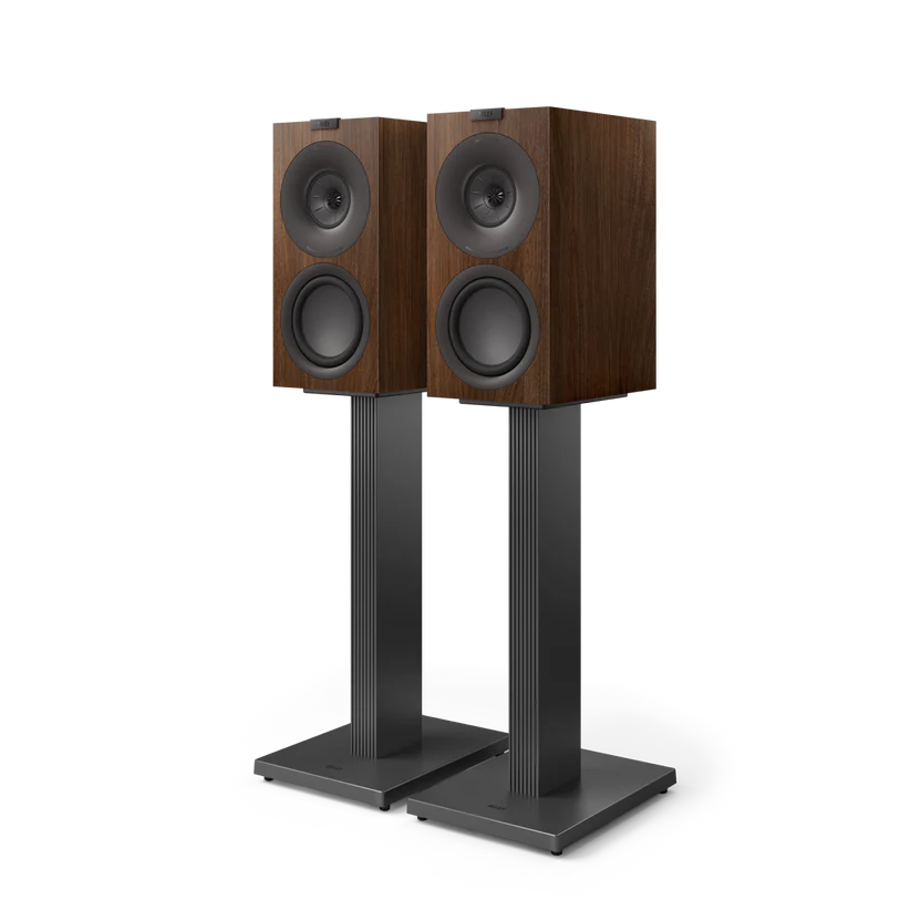 KEF Q Concerto Meta 3-Way Bookshelf Speakers w/ SQ1 Speaker Stands - Satin Black | Satin White | Walnut