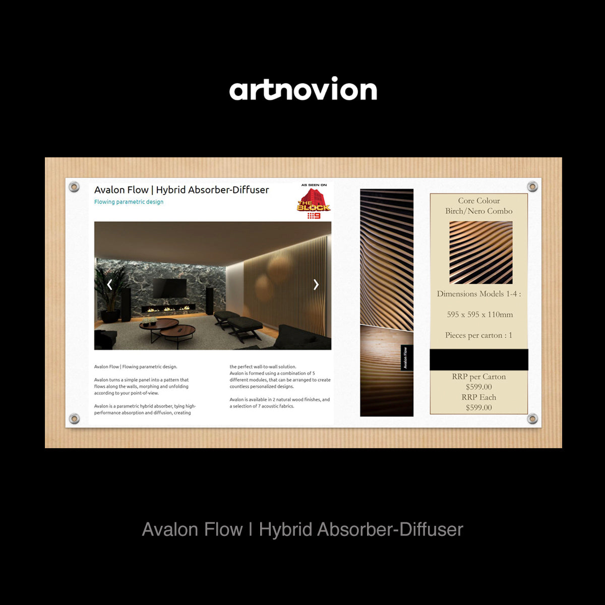 Artnovion Avalon Flow | Hybrid Flow Absorber-Diffuser - The Audio Experts