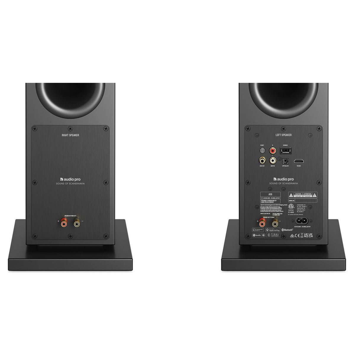 Audio Pro A38 Active Tower Speakers - Black - The Audio Experts
