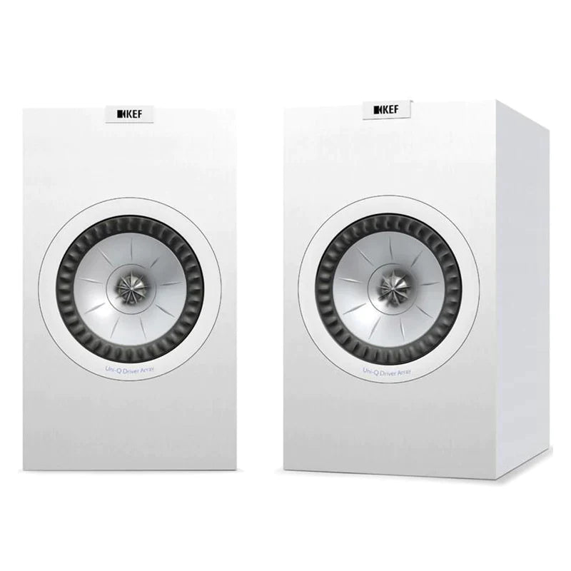 KEF Q350 Bookshelf Speakers with Grills - White - The Audio Experts