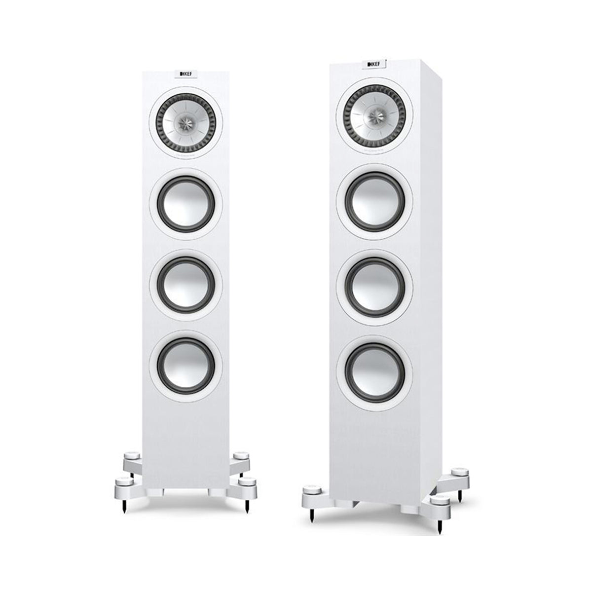 KEF Q550 Floorstanding Speakers with Grills - White - The Audio Experts