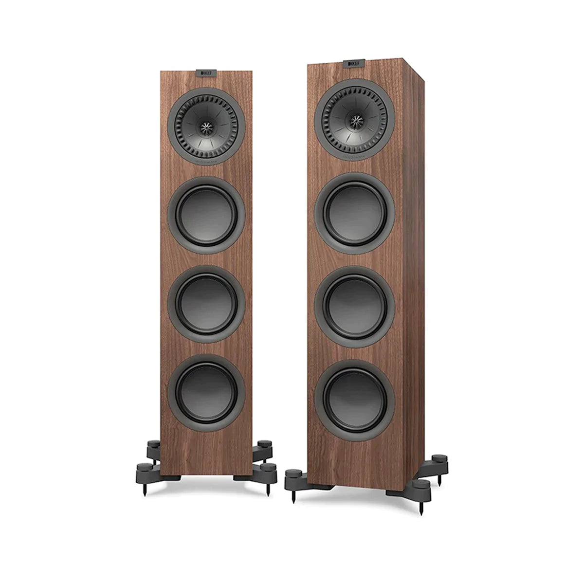 KEF Q750 Floorstanding Speakers with Grills - Walnut - The Audio Experts