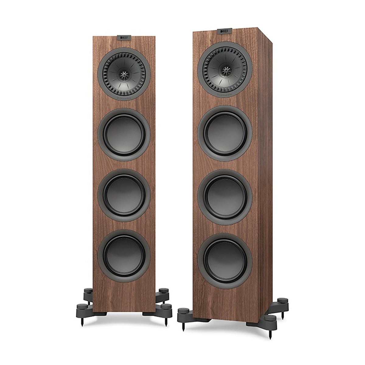 KEF Q950 Floorstanding Speakers with grills - Walnut - The Audio Experts