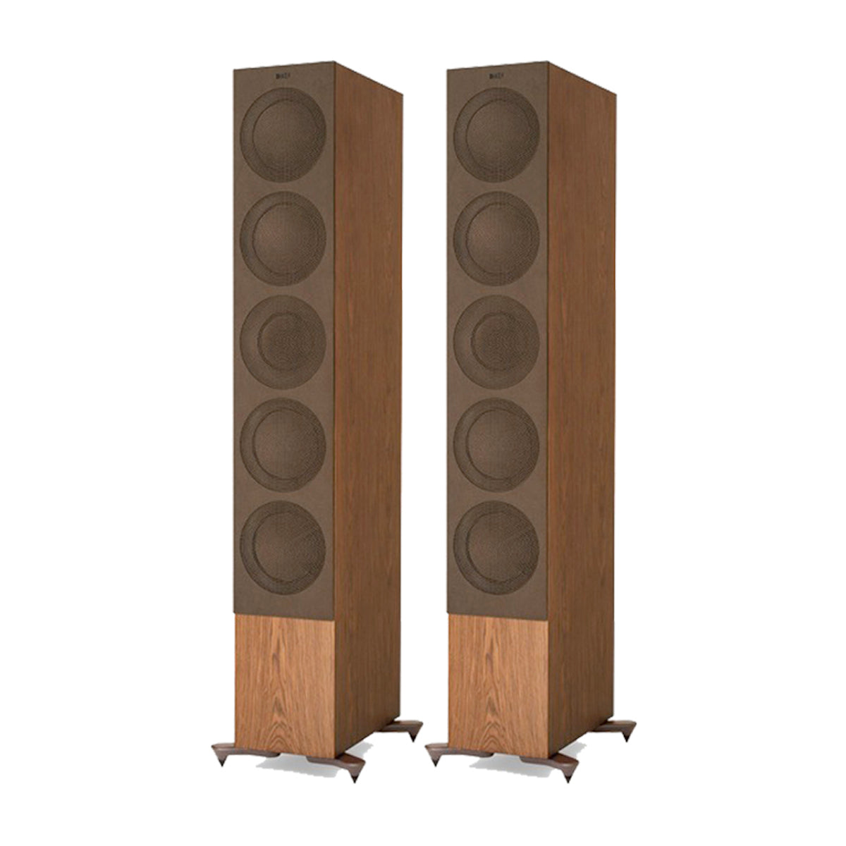 KEF R11 Meta Floorstanding Speakers with grills - Walnut - The Audio Experts