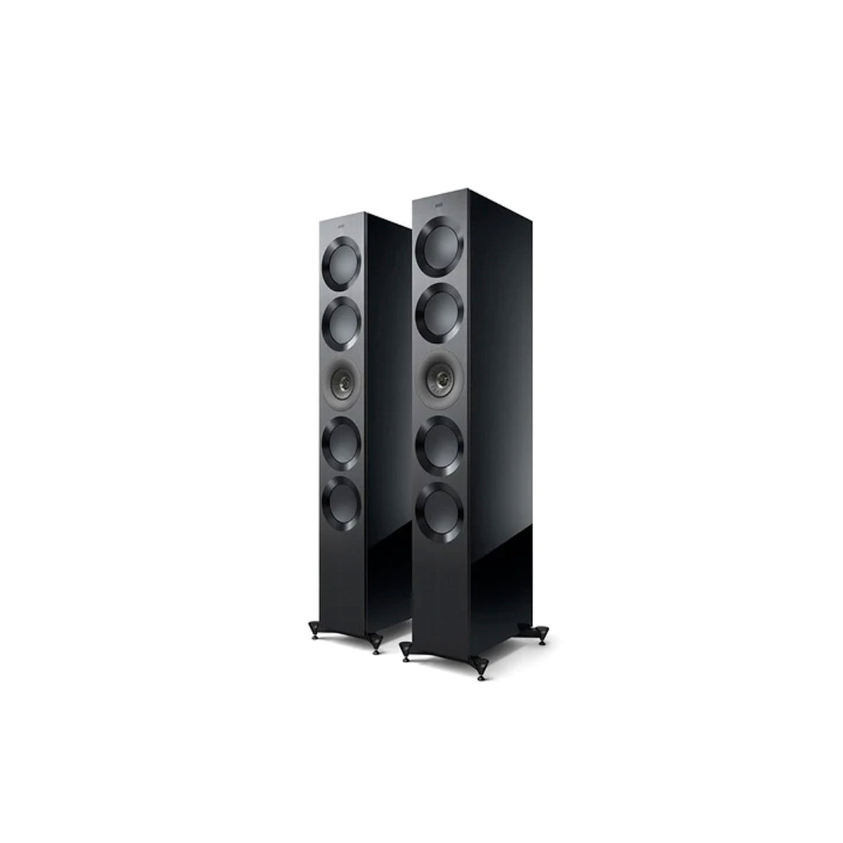 KEF Reference 5 Meta 3-Way 5-Drivers Floorstanding Speakers (pair) - Gloss Black/Grey - The Audio Experts