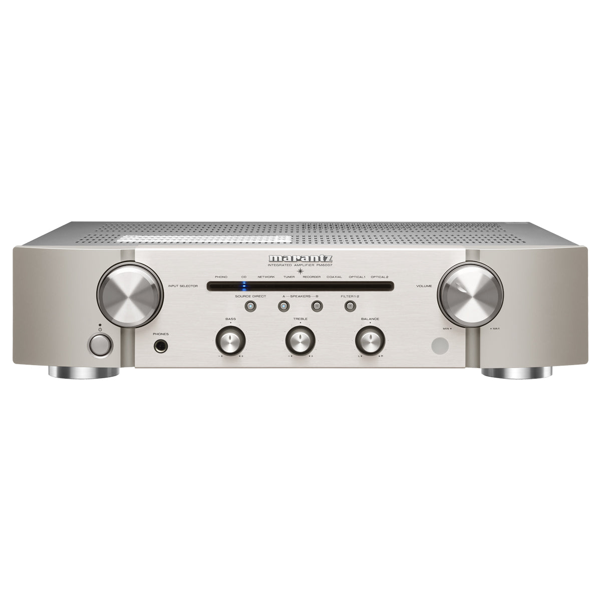 Marantz PM6007 2 x 45W Integrated Stereo Amplifier - Silver/Gold - The Audio Experts