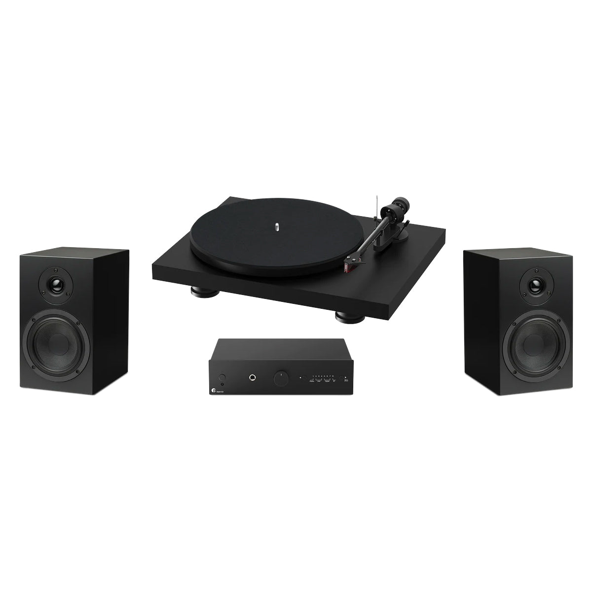 Pro-Ject Colorful Audio System - Black TT/Black Speakers - The Audio Experts