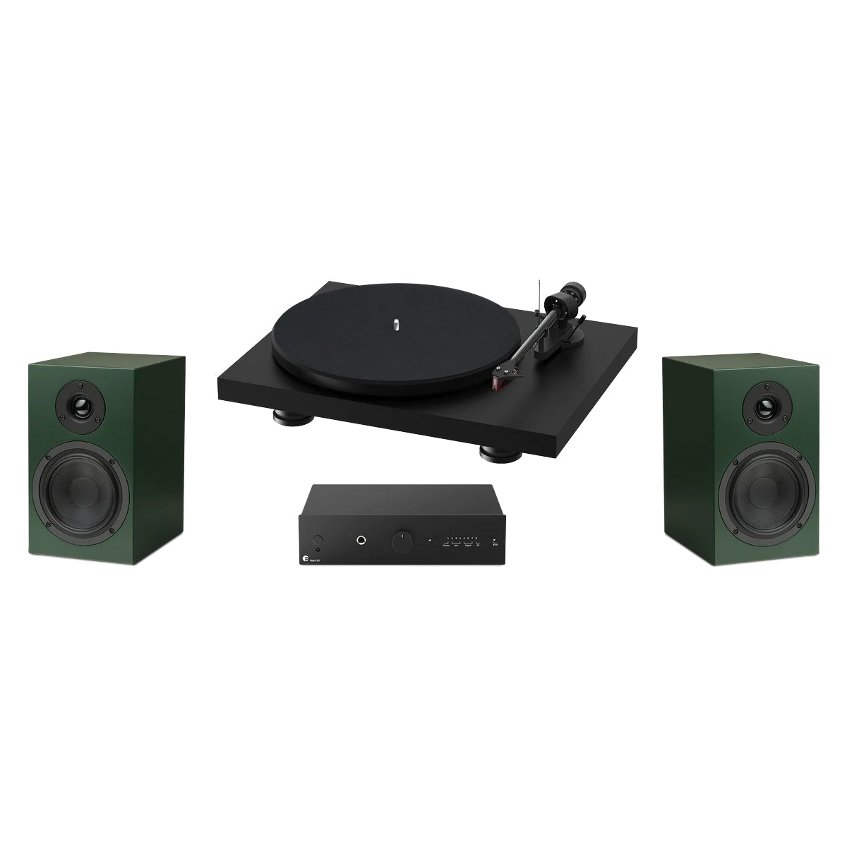 Pro-Ject Colorful Audio System - Black TT/Green Speakers - The Audio Experts