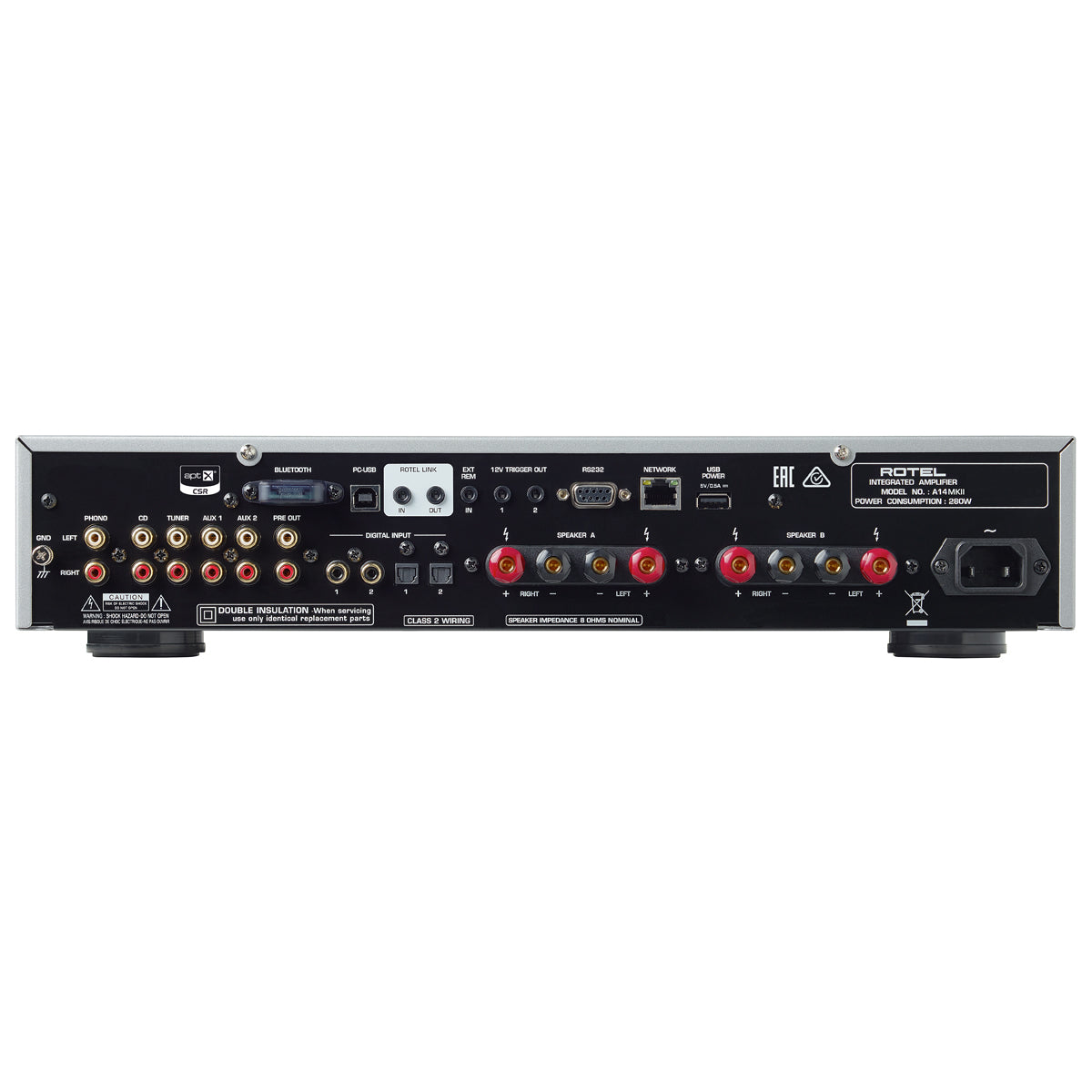 Rotel A14 MKII Integrated Amplifier 80W/Channel Stereo Amplifier - Black - The Audio Experts