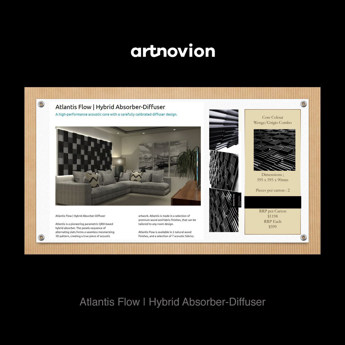 Artnovion Atlantis Flow | Hybrid Absorber-Diffuser Starter Pack 1 Panel - The Audio Experts